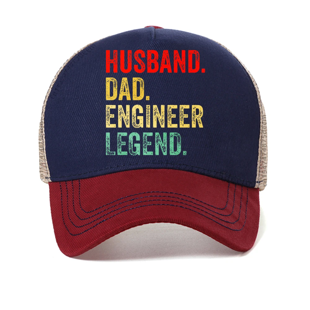 Engraçado marido pai engenheiro lenda retro boné de beisebol verão gráfico retro streetwear presentes do dia dos pais bonés casual malha chapéu de sol
