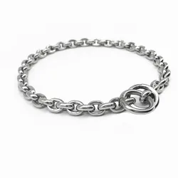 50-75CM Strong Solid Stainless Steel 304 Dog Chain Leash Dog Collar Stainless P Chain Special for Small Middle Giant Dogs