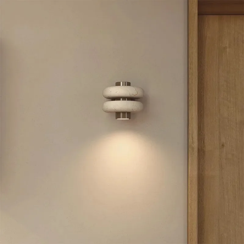 

Luxury Modern Interior Light Emitting Diode Wall Light Bedroom Living Room Hotel Dining Room Yellow Travertine Warm White
