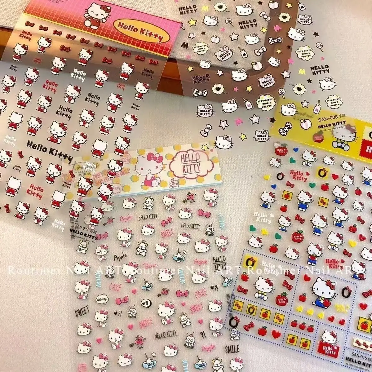 Sanrio Hello Kitty Stickers Nail Art Accessoires Leuke Anime Karakter Stickers Nail Art Decals Stickers Nail Art Supplies