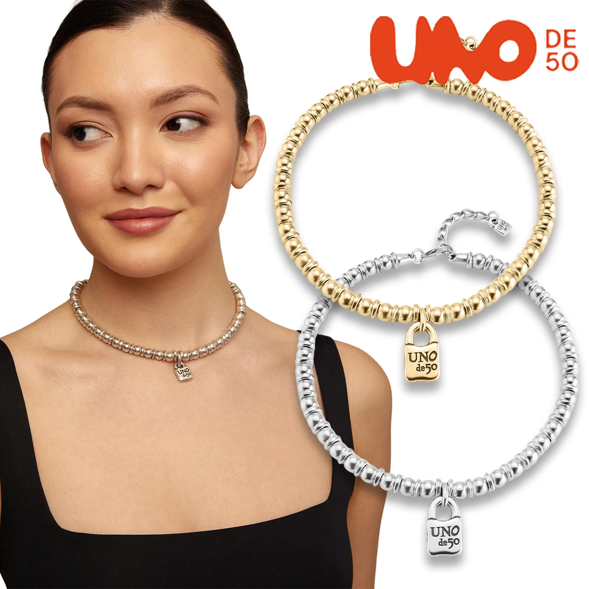 

UNODE50 necklace Small niche luxury round bead necklace, high-end fashion, attending banquets, fashionable matching