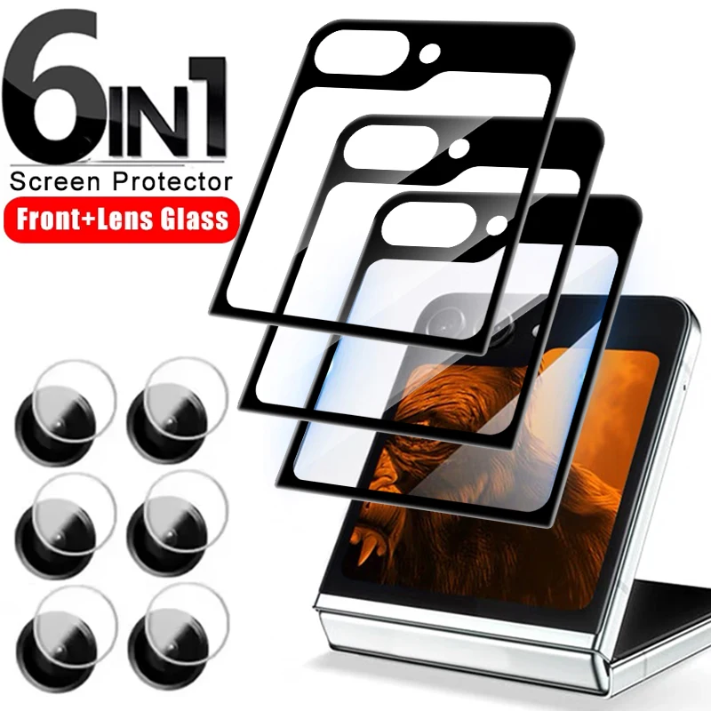 3D Curved Full Coverage Screen Protector for Samsung Galaxy Z Flip 6 5 Flip6 Outer Protective Film Camera Lens Tempered Glass