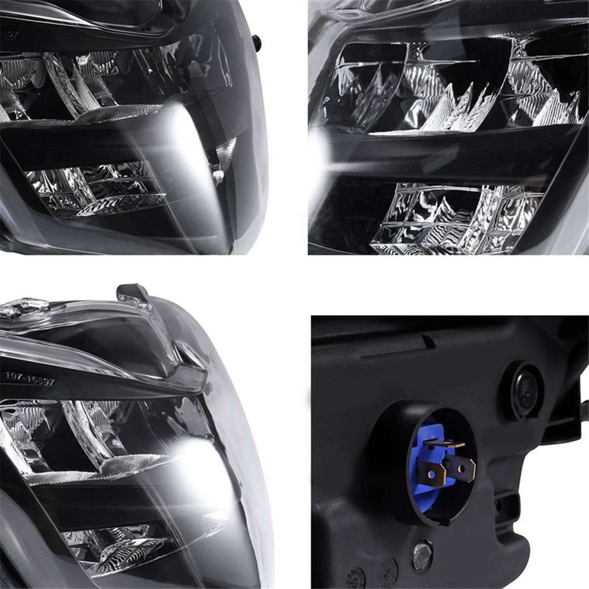 

ABQA-Motorcycle Front Headlight Fairing Smoked Shell for Yamaha LC135 V2 V6 Clip Head Light LED Spoiler Mask Cover Dirt Bikes