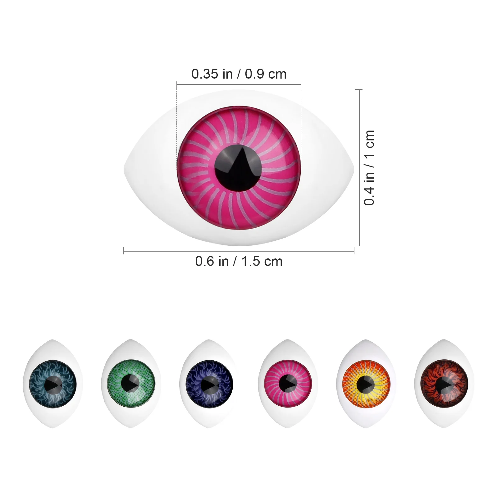100Pcs Acrylic Eyeball Fake Eyes Cartoon Round Simulation for DIY Crafts Decor Scrapbooking Hairpins Stationery Box Picture
