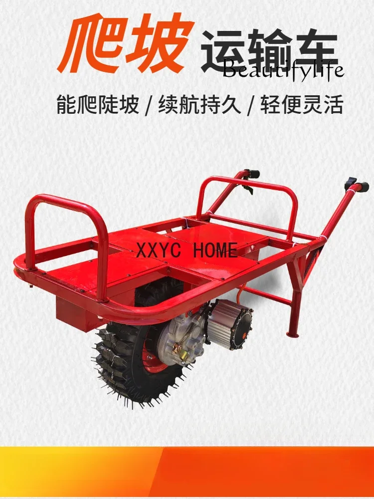 Electric Single-Wheeled Cart Agricultural Electric Wheelbarrow Trolley Climbing Battery Transport Truck