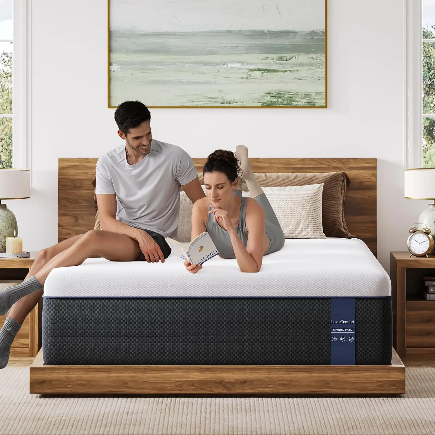 Extra Firm Mattress Queen Size, 14 Inch Memory Foam Queen Mattress, Ideal Lumbar Support for Back Pain Relief