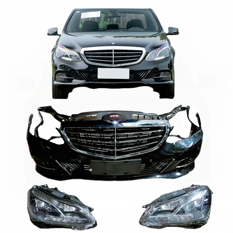 For E-Class W212  Plastic Bumper Front Body Cover with Radiator and Large Light Beam for Rear Replacement
