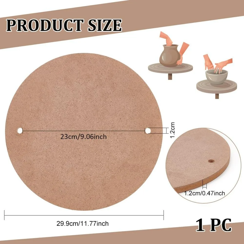 11.8inch Diameter Pottery Wheel Bats Pre Drilled Round Clay Throwing Bats for Potters Clay Artists Spinning ClayMaking Ceramics