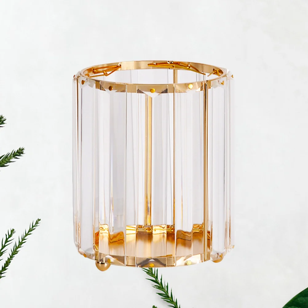 Premium Golden Vase Pencil Container Hexagonal Design Pen Holder for Cosmetics Trinkets Storage Desktop Decoration