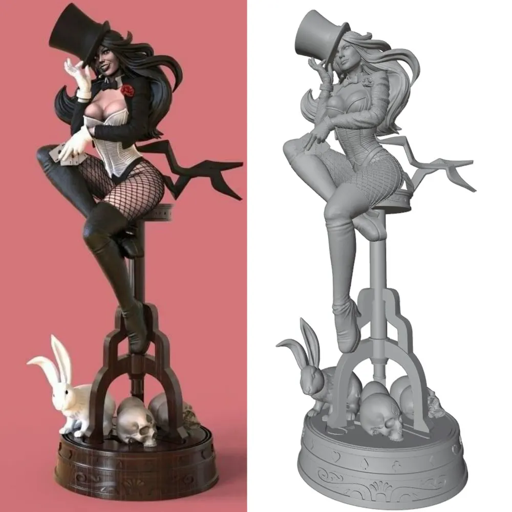Figura decorativa 1/24 de personaje de anime - gris, DIY, sin montar - imagen 2