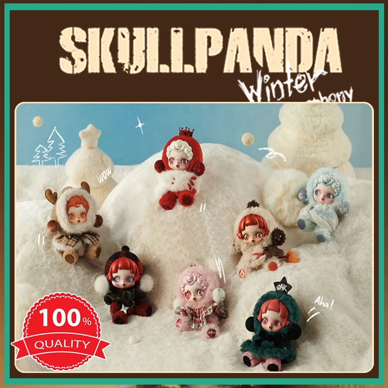 

Genuine SKULLPANDA Winter Music Theme Blind Box Set Soft Vinyl Plush Figure Kawaii Surprise Collectible Gift for Teens Adults