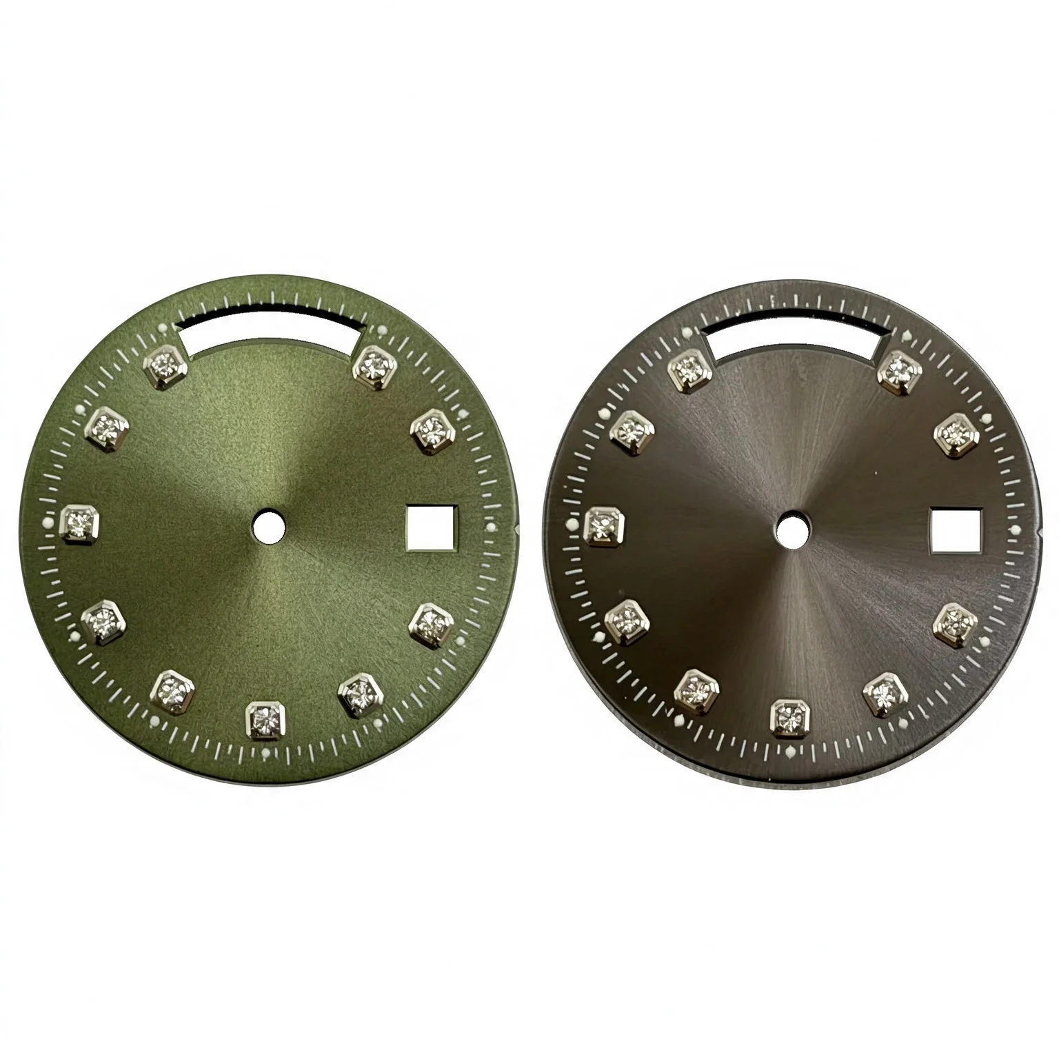 31mm Luxury Classic Date Window Watch Dial for 8285 Movement Square diamond indices Index Sunburst Dial Watch Mod Accessories