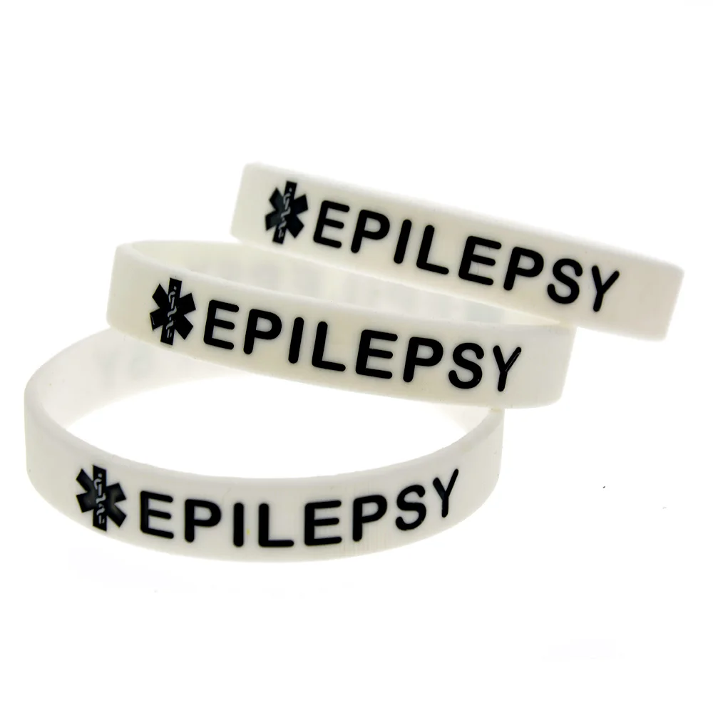 50 Stück Epilepsie-Medizinisches ID-Armband, Sport-Silikonarmband, Gesundheitserinnerungs-Schmuck-Armreif – Detail 3