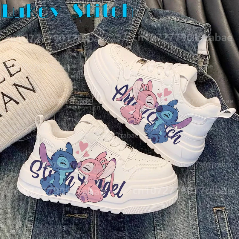 Stitch Women height increasing 6CM sneakers sports casual shoes comfortable lightweight sports shoes 35-40