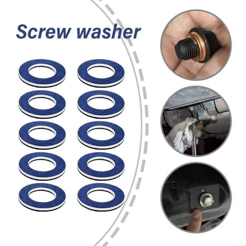 Set of 10 Professional Oil Drain Plug Washers Heat Resistant Oil Pans Gaskets Washer Practical Car Accessories New