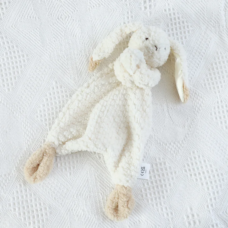 Cute Bunny Security Blanket for Baby Lovely Stuffed Animal Toys Soft Rabbit Blankie for Newborn