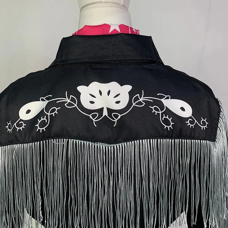 Movie Barbi KEN Cosplay Costume with Hat Cowboy With Scarf Western Long Sleeve Fringe Shirt Halloween Cosplay For Mens B