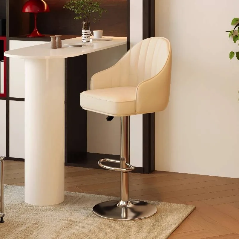 

Modern Comfortable Bar Chair Modern Designer Nightclub Mobile Bar Chair Ergonomic Beige Bancos De Barra De Cocina Furniture