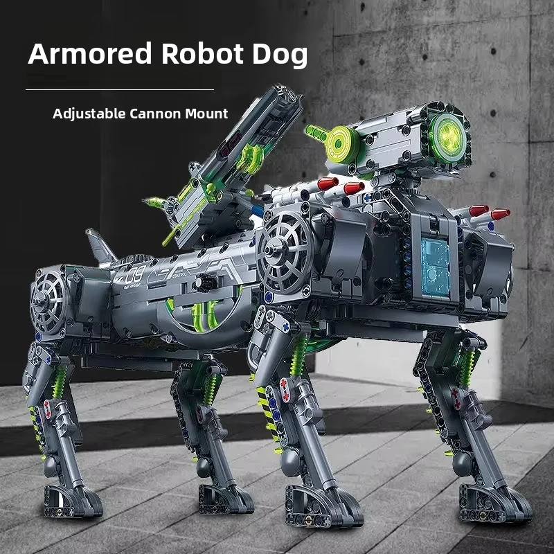 

[Cyber War Dog] Armed Mechanical Dog Building Blocks with Remote Control and Lift Attack Battery Power Group Modification