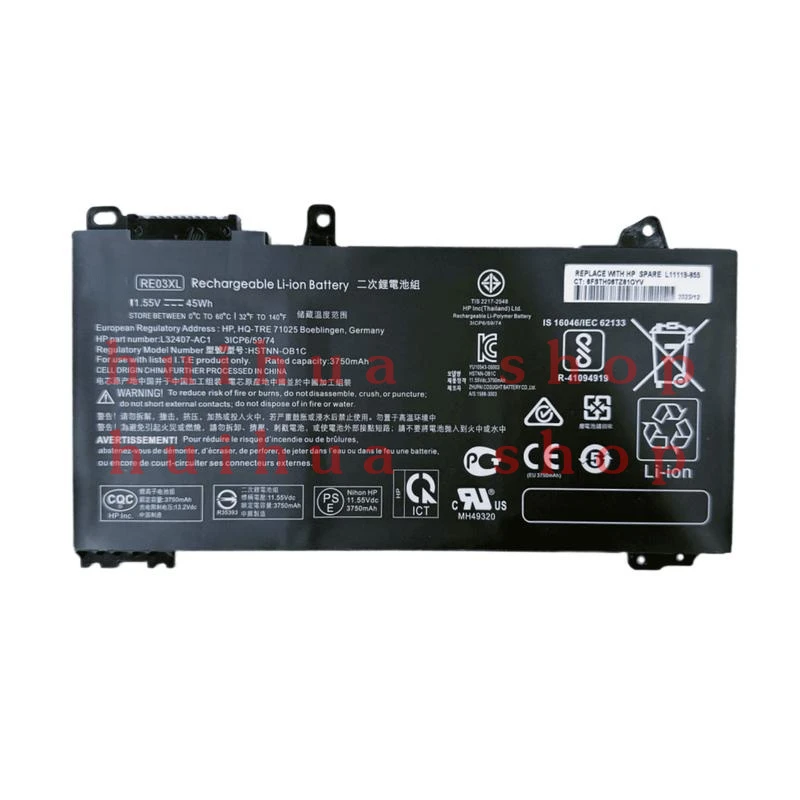 

New Genuine RE03XL HSTNN-OB1C Battery for HP ProBook 430 440 445 450 455R G6 G7