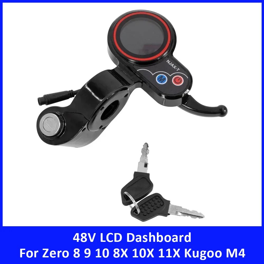 

48V LCD Dashboard for Zero 8 9 10 8X 10X 11X Kugoo M4 NJAX-T Display Instrument Panel with Key Part Electric Scooter Accessories