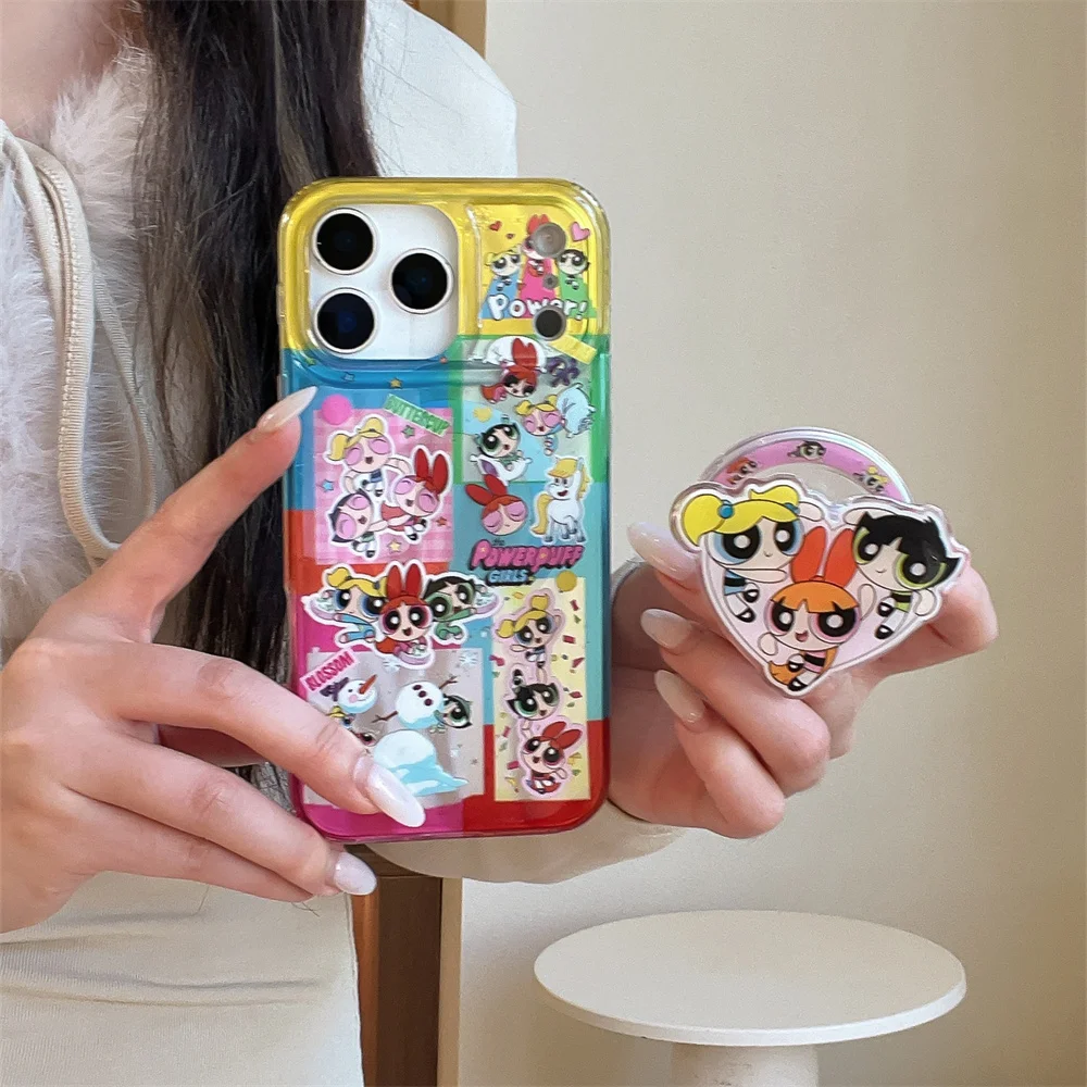 

Cute Bunny Girl Cartoon Magnetic Phone Case for iPhone 17 Pro Max 14 15 16 Pro Cover Kawaii With Magsafe Stand Shockproof Funda