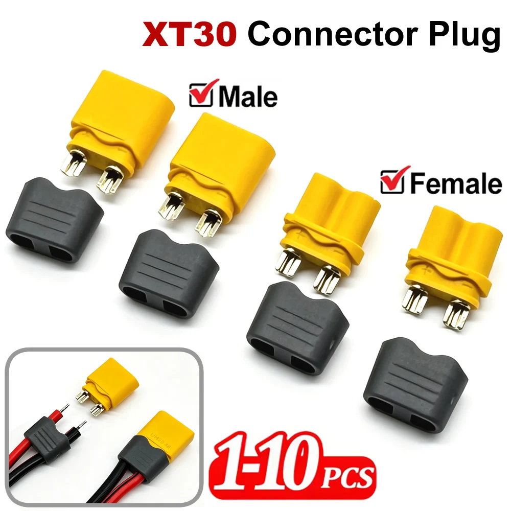 XT30 Bullet-Steckverbinder mit Hülle, männliche/weibliche XT30-Stecker und Schweißvorrichtungen für RC-Lipo-Akkus, Autos, FPV-Drohnen, Flugzeuge