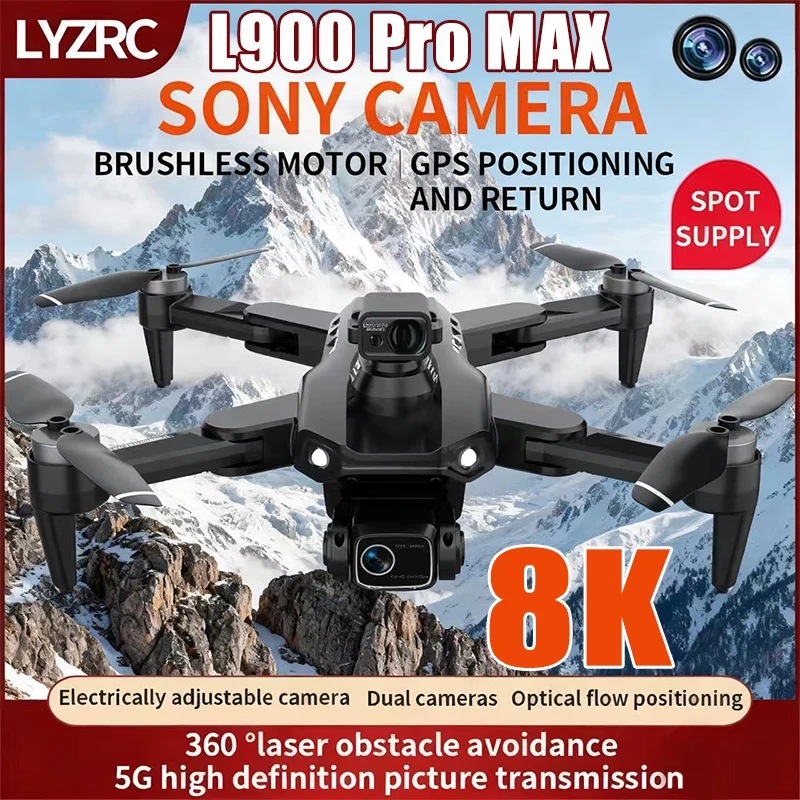 L900 PRO MAX GPS Drone 8K profesional láser evitación de obstáculos WIFI Motor sin escobillas FPV plegable Quadcopter fotografía aérea