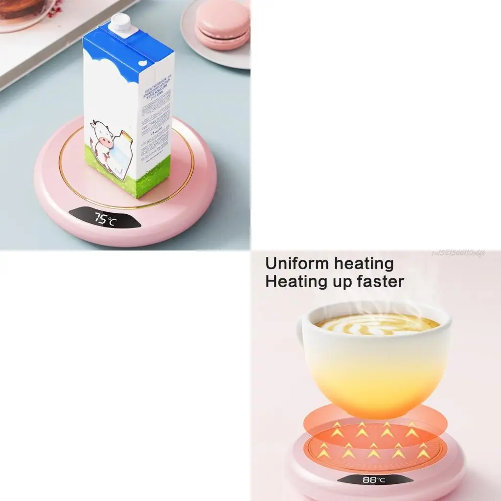 

27RB Многоцелевая подставка с подогревом через USB, портативный подогреватель чашек, маленькая подставка с подогревом, текстура