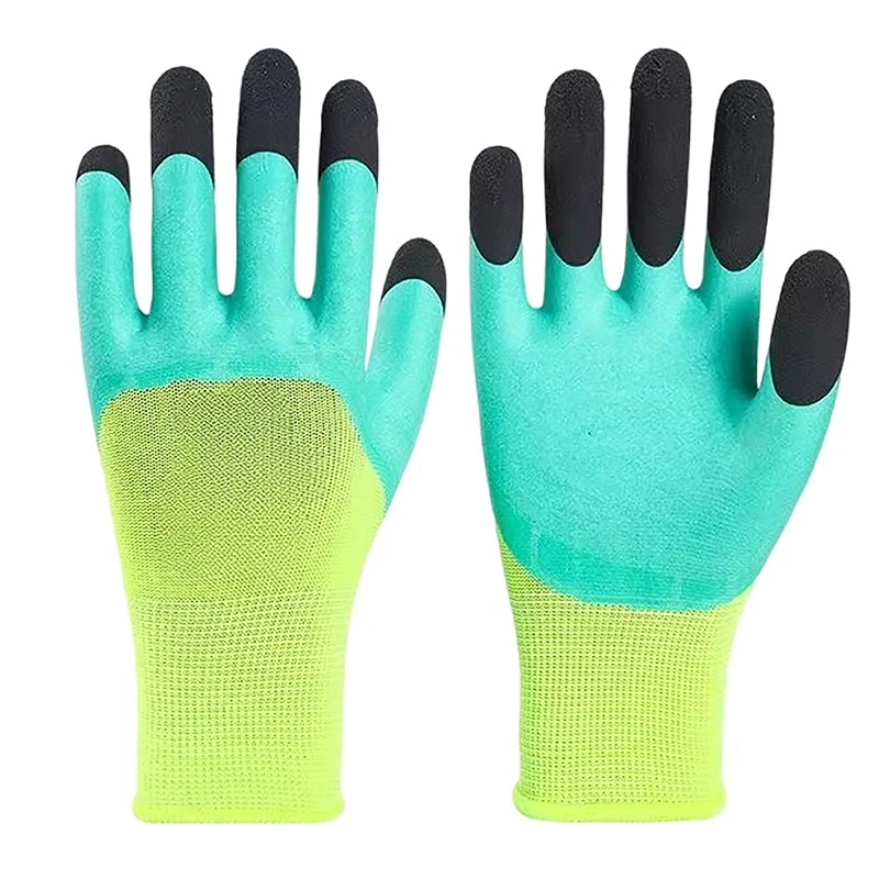 1 Pair Super Grip Working Gloves Rubber Coated Anti-Slip Waterproof Wear-Resistant Garden Gloves For Garden Repairing Builder