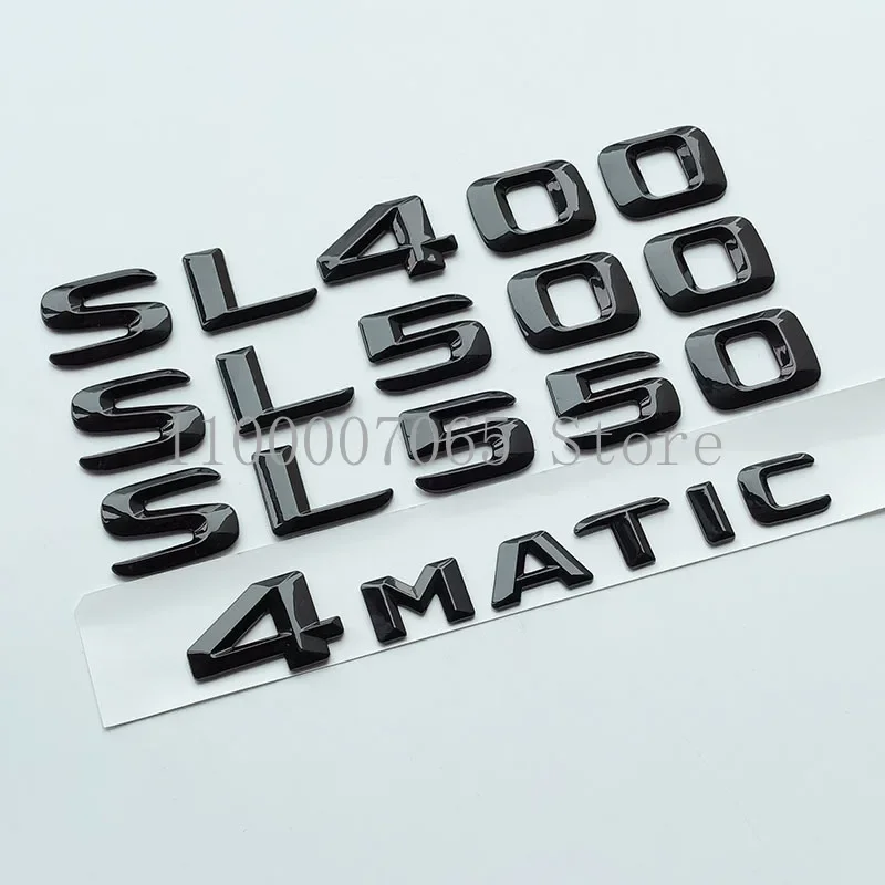 2015 Sharp Glossy Black Letters SL400 SL500 SL550 ABS Emblem for R129 R230 R231 Car Trunk Nameplate Logo Sticker