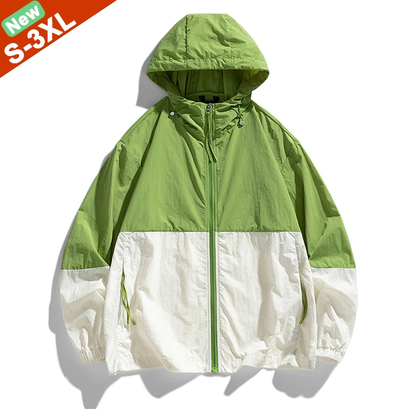 

Good Quality Summer Jackets Men Windbreaker Coats Hooded Outwear Camping Sunscreen Clothing Hiking Fishing Wearing Men Sportwear