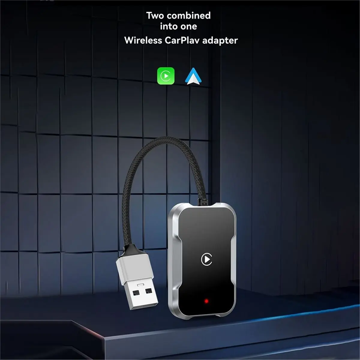 محول Carplay اللاسلكي 2 In1 Android AUTO Smart AI Box Carplay WiFi وBluetooth CarPlay السلكي إلى Carplay اللاسلكي