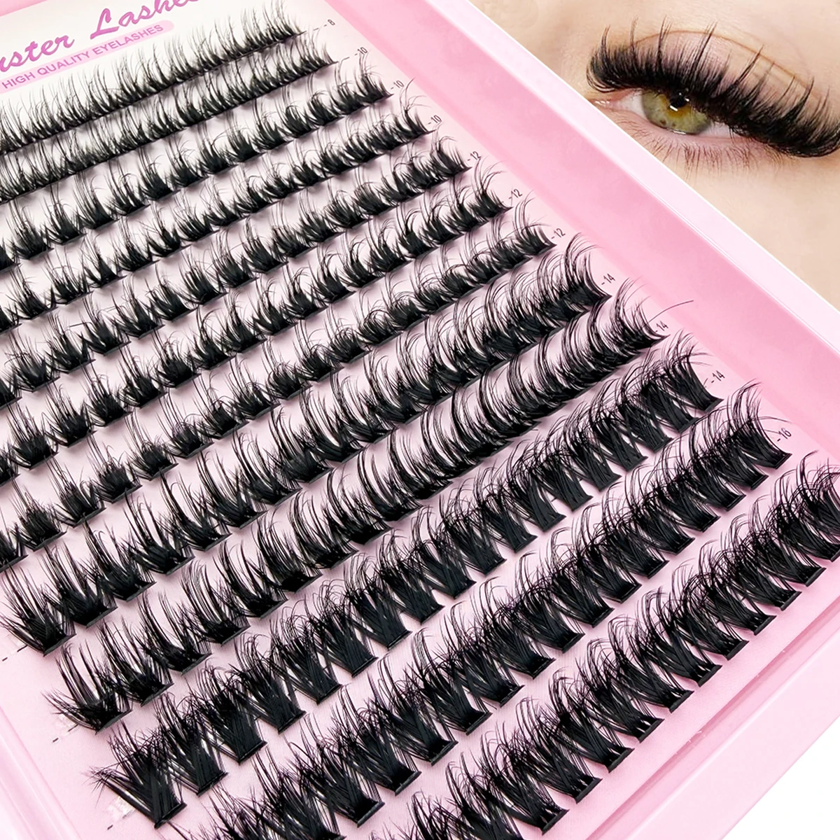 Neue Wimpern-Cluster 100D/80D: Untere Wimpern + Dornen-Cluster, Feen-Manga-Wimpern-Cluster, verlängerte Wimpern-Cluster mit Spikes – Detail 7