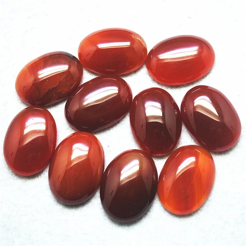 10PCS Nature Carnelian Stone Cabochons 18X25MM OVAL SHAPE DIY Jewelry Accessories Fashion Parts No Hole Free Shippings