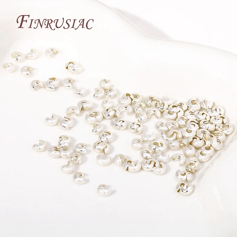 18 Karat vergoldete runde Abdeckungen Crimp-End perlen Lieferungen für Schmuck 50/100 Stück 3/4mm Kupfer offene Crimp perlen abdeckungen Beschläge – Detail 13