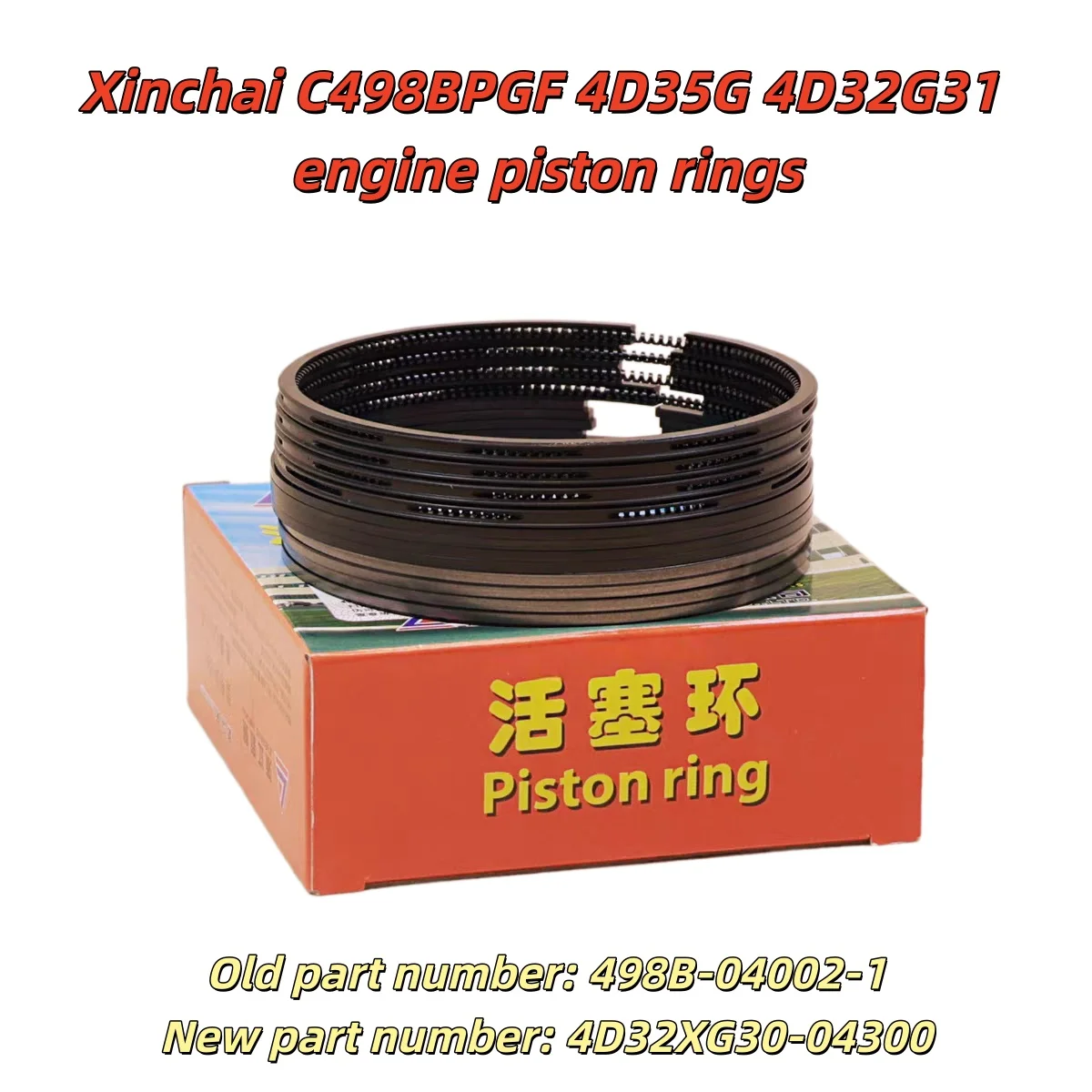 Xinchai C498BPGF 4D35G 4D32G31 Engine Piston Ring 498B-04002-1 4D32XG30-04300 Applicable: 4T Forklift Xinchai Engine 498B-04002
