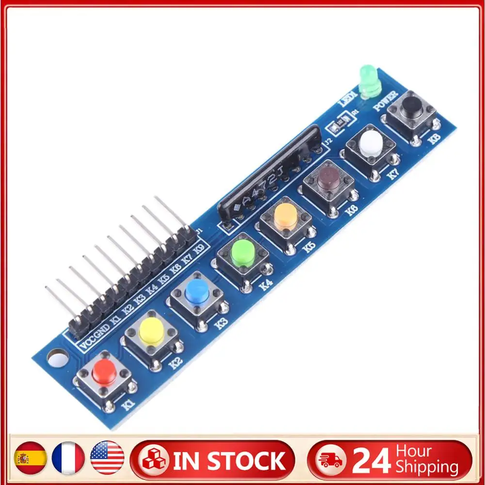 8 Buttons Touch Button Module 3.3-5V with LED Indicator Keyboard Module Keypad Module for Arduino ARM