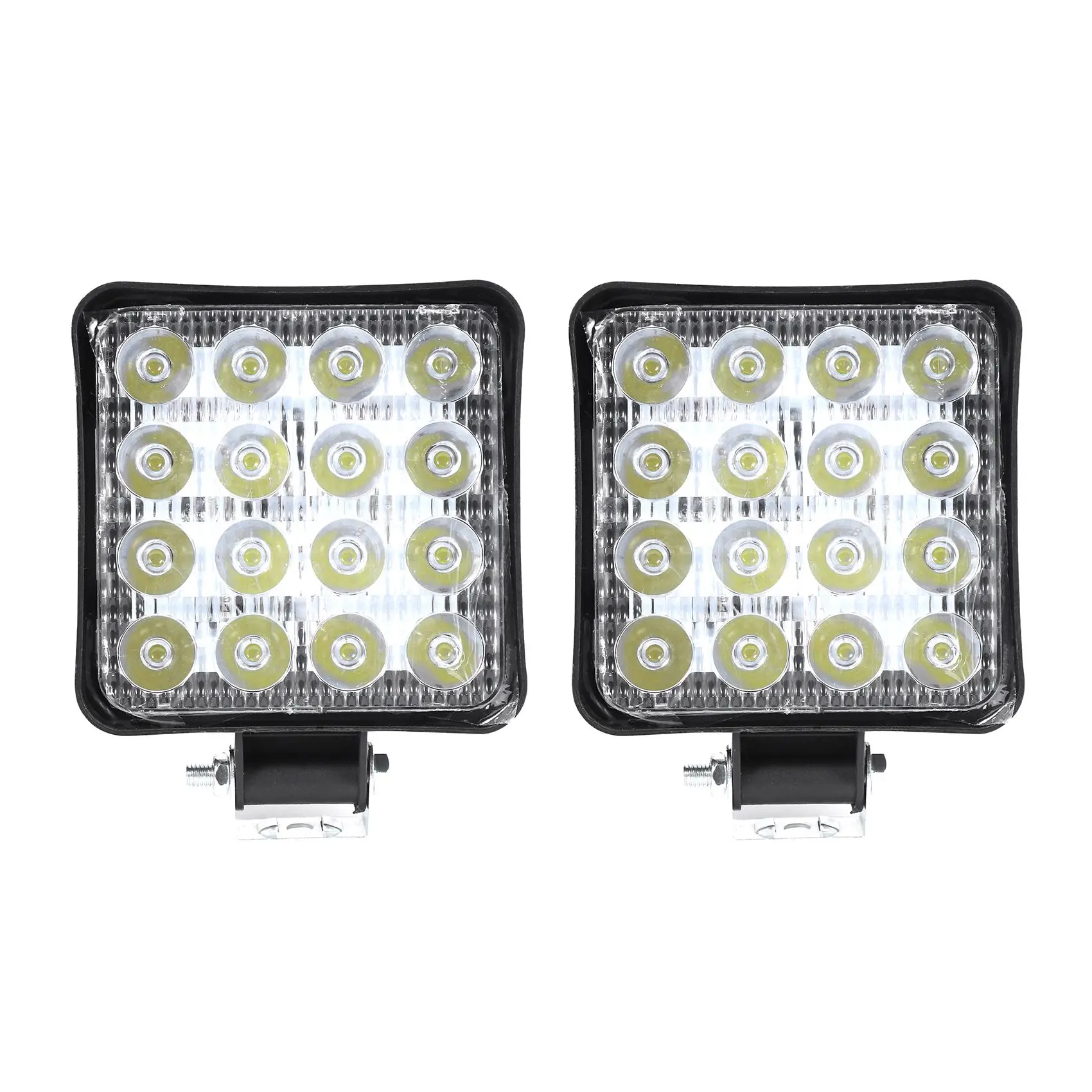 LED 스폿 빔 사각 작업등, 트랙터, SUV 트럭, 4WD, 12V, 24V, 48W, 6000k, 2 개