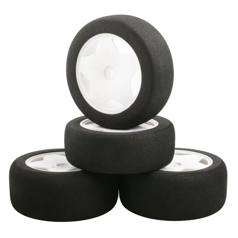 

4pcs Plastic Wheel sponge Tire Universal For 1/10 RC Car Short Course Truck HSP 15502 94107 94170 94155 94177