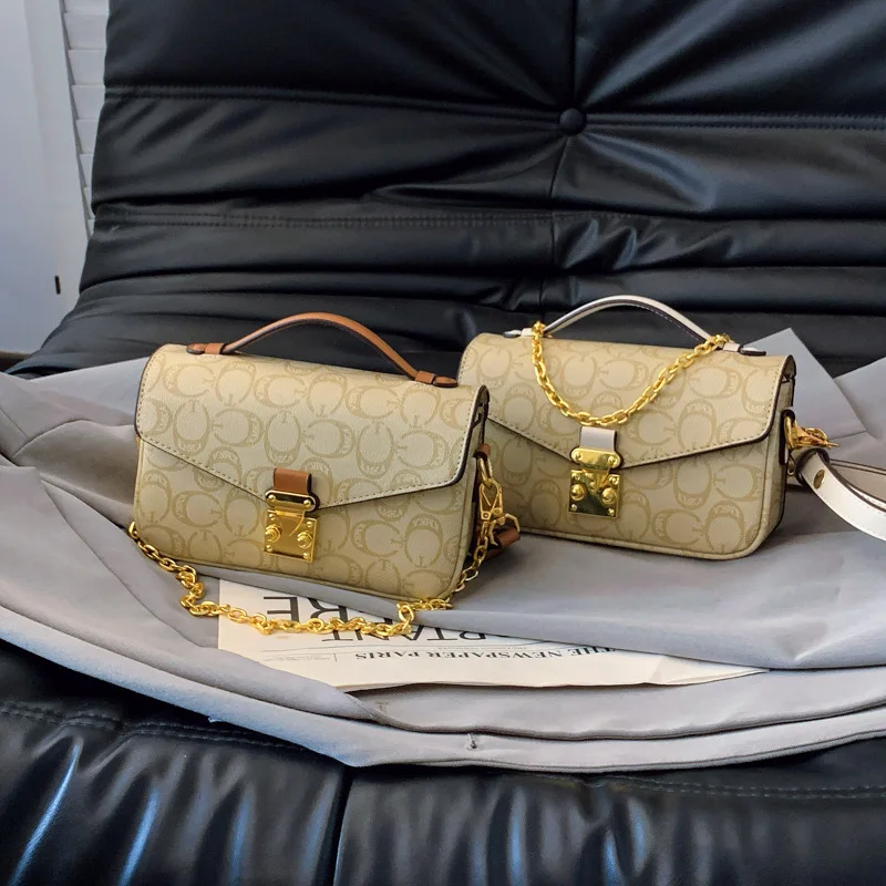 

2025 Luxury Chain Mailbag for Women Chic Shoulder Crossbody Purse Stylish Square Commuter Bag Minimalist Casual Daypack