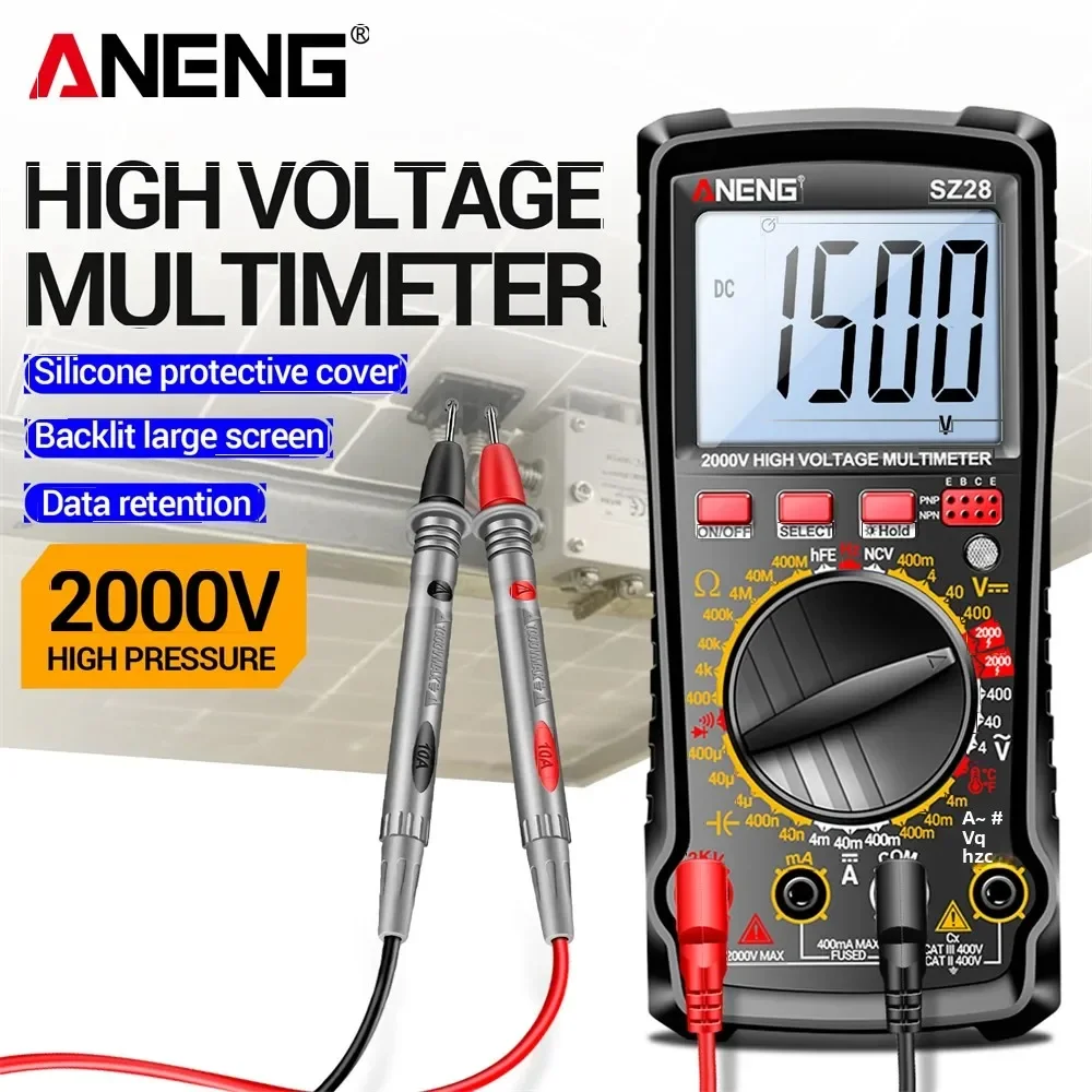 ANENG SZ28 Handheld Digital Multimeter Pocket LCD 4000 Count AC/DC Voltage Tester Ammeter hFE Diode Hz Detector for Electricians