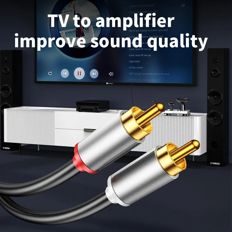 Unnlink 2 RCA do 2 kabel RCA z męskiego na męskie przewód Audio Stereo do kina domowego Subwoofer DVD wzmacniacz TV 1 do 5m