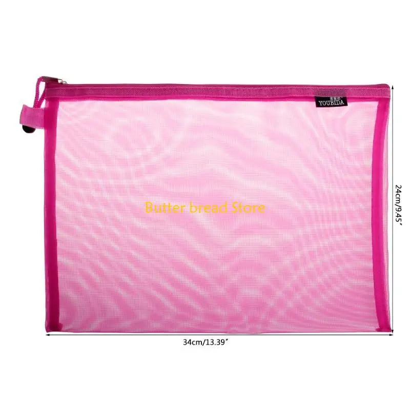 W89C Colored File Bag Große Zip-up-Netztasche für Erwachsene Büroreisen