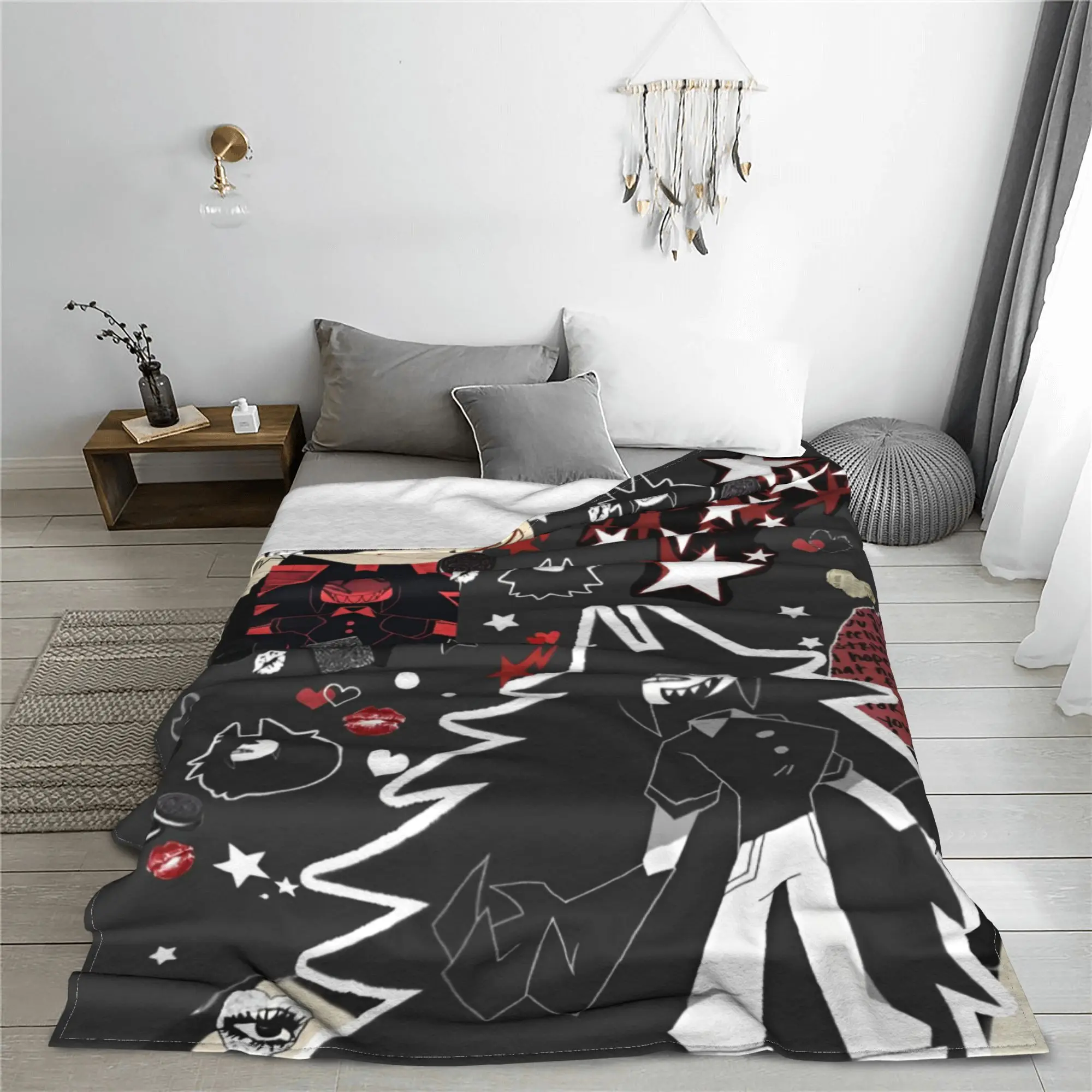 Cartoon Miss Circle Blankets Flannel Summer Air Conditioning Fundamental Paper Education Throw Blankets Home Car Bedding Throws