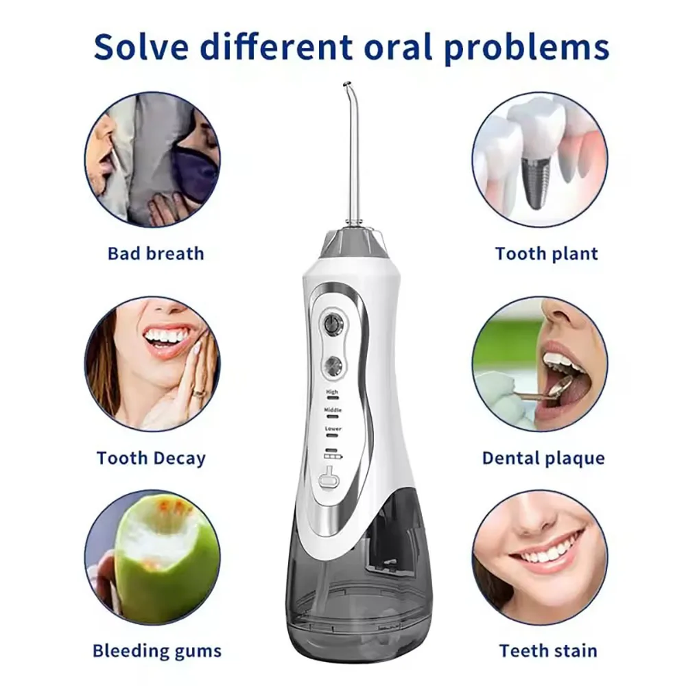 Portable Professional Oral Dental Irrigator Water Flosser Multi  USB for Household Teeth Cleaning