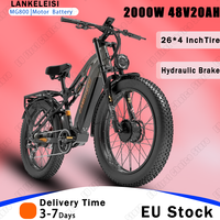 E-bike LANKELEISI 2000W Powerful Motor 48V20AH Lithium Battery Electric Bike 26*4 Inch Fat Tire Hydraulic Brake Electric Bicycle