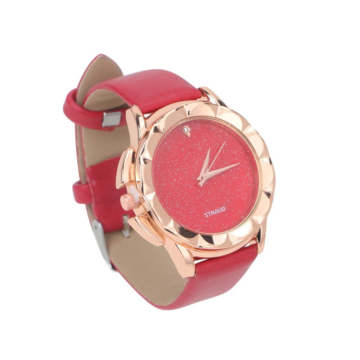 Elegant Women'S Quartz Watch Dial Strap Durable Fashion Dress Wristwatch Valentine'S Day Christmas Gift Red