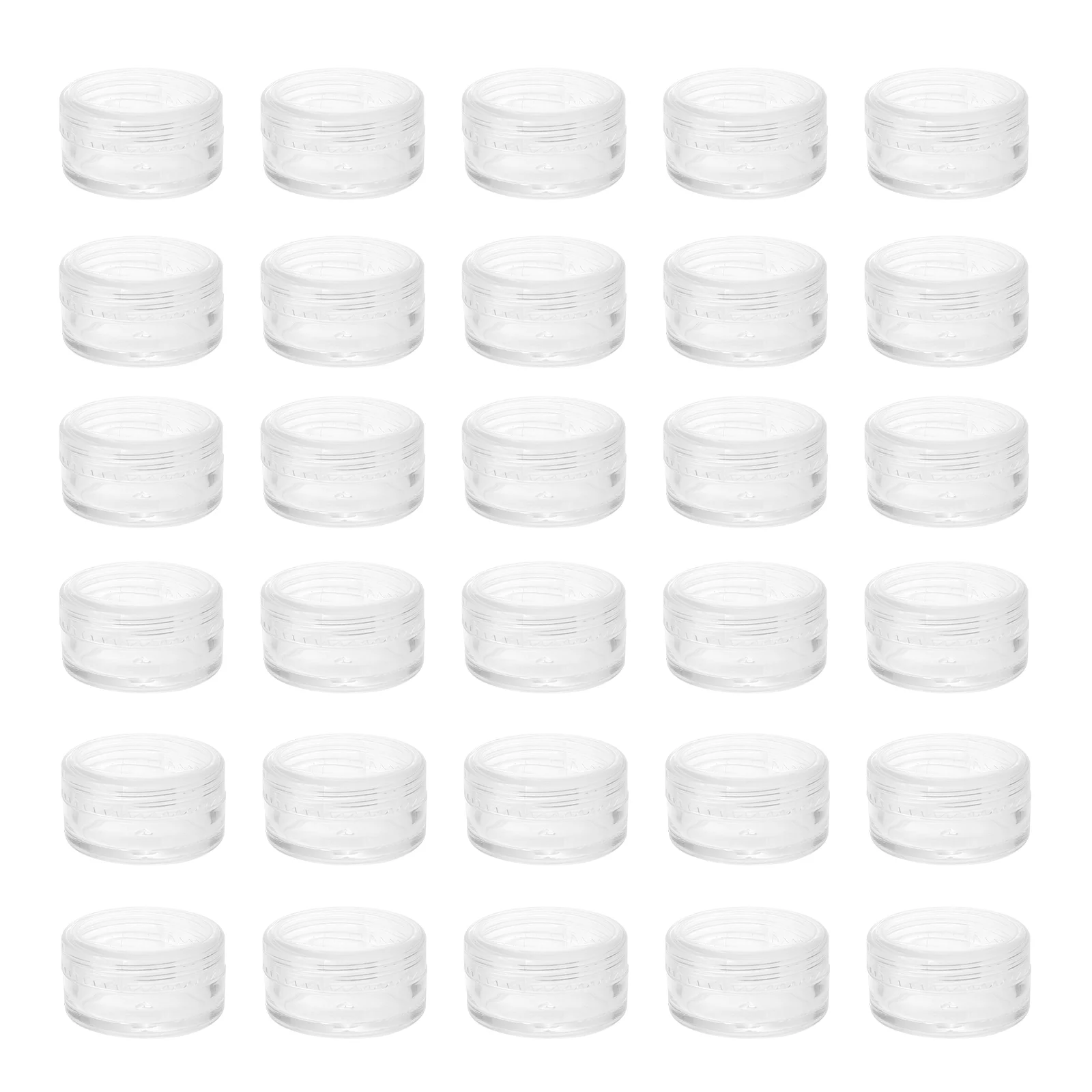 

30 Pcs Clear Travel Sample Containers Portable Plastic Storage Boxes for Creams Lotions Moisturizers Face Masks Anti Caps