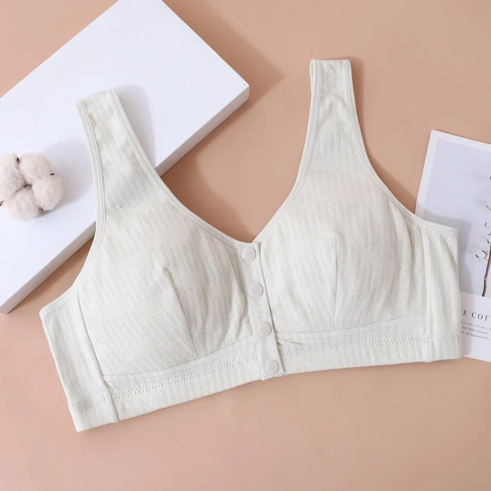 Cotton Mother's Wireless Bra Large Size Close-fitting Maternity Nursing Bras Anti-sagging Lingerie Mid-aged Elderly Brassiere